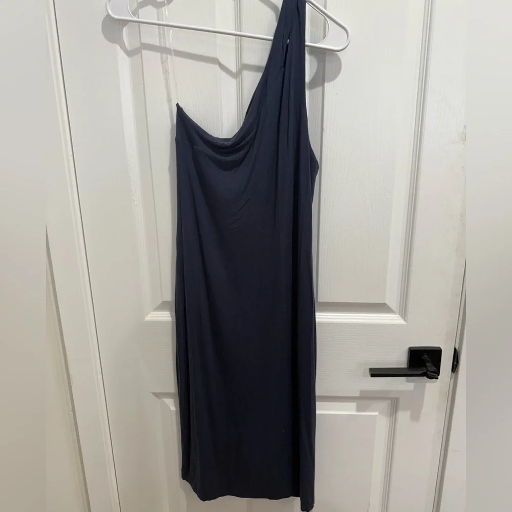 One Shoulder Navy Dress - Picture 3 of 4